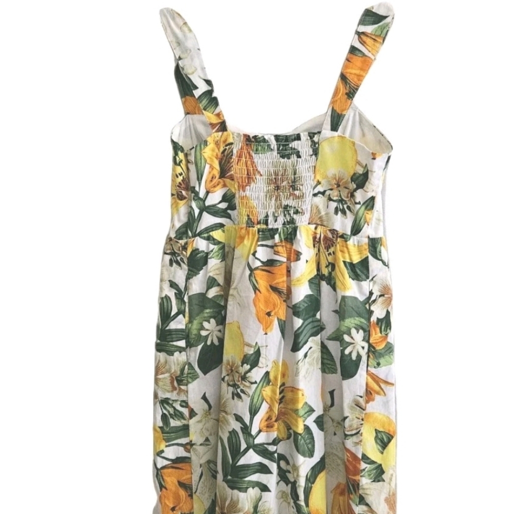 Marled Brand Lemon Floral Tropical Dress Sundress Yellow White Green - Picture 2 of 9